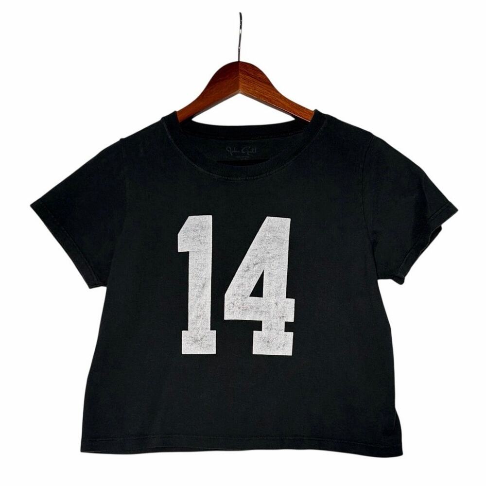 John Galt/Brandy Melville 14 T-Shirt Black OS Cropped SS Casual Coastal Cowgirl